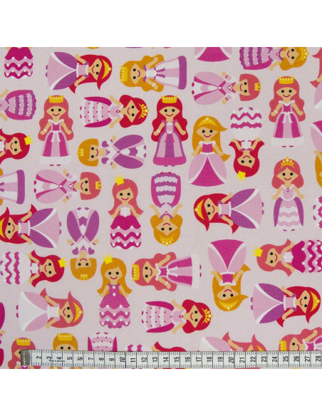 Tessuto cotone premium - Principesse rosa