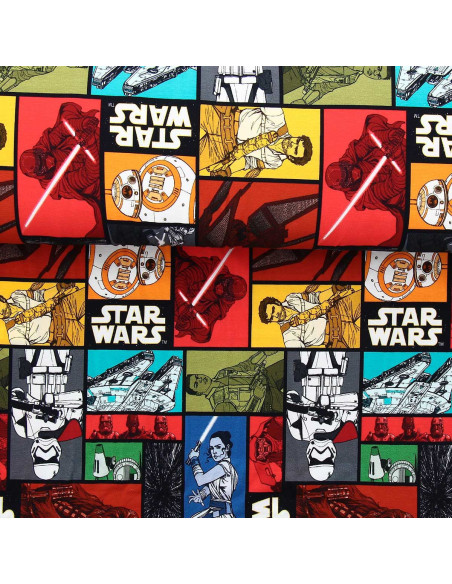 Tessuto jersey Star Wars - Personaggi colorati