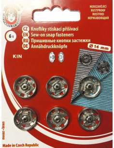 Bottoni a pressione in metallo 14 mm - Argento