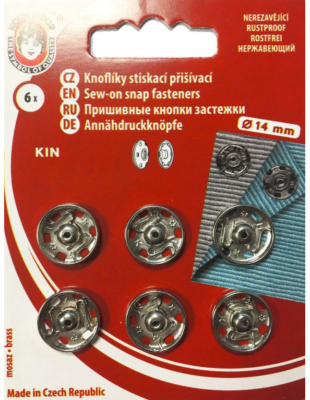 Bottoni a pressione in metallo 14 mm - Argento
