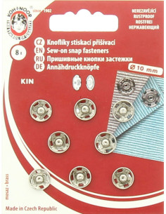 Bottoni a pressione in metallo 10 mm - Argento