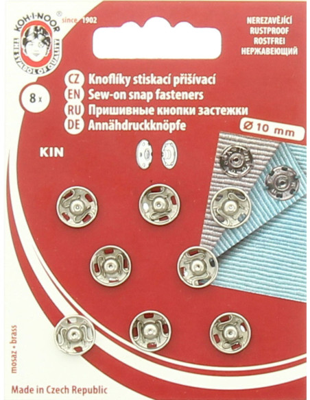 Bottoni a pressione in metallo 10 mm - Argento