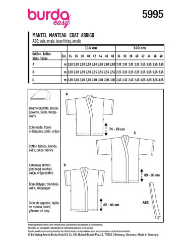Modello di cappotto - Burda 5995