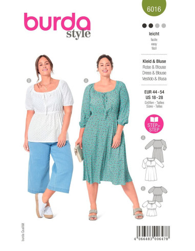 Modello di abito e camicetta - Burda 6016
