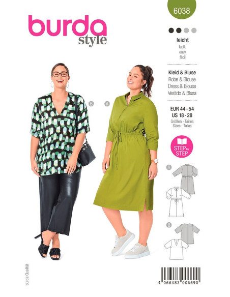Modello di abito e camicetta - Burda 6038