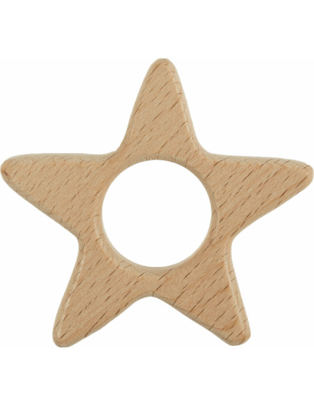 Anello da dentizione in legno - Stella
