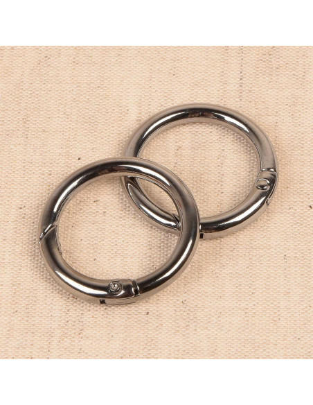 Set di 2 anelli spezzati per borse 33 mm - Grigio scuro