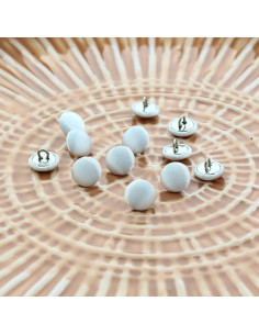 Bottone satinato con gambo per matrimonio - Bianco
