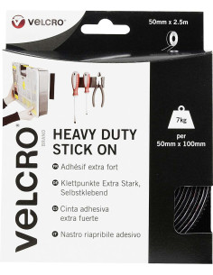 Nastro autoadesivo a strappo VELCRO® Brand fissaggio estremo 50mm x 2,5M nero