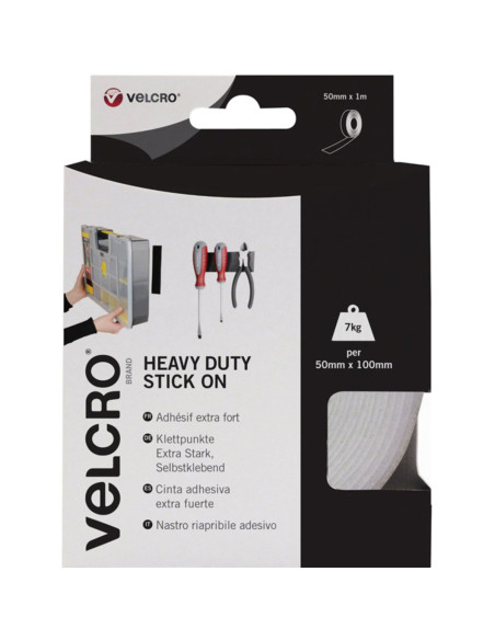 Nastro autoadesivo a strappo VELCRO® Brand fissaggio estremo 50mm x 1M bianco