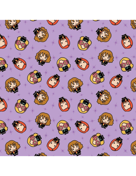 Tessuto cotone - Harry Potter kawaii girl lilla