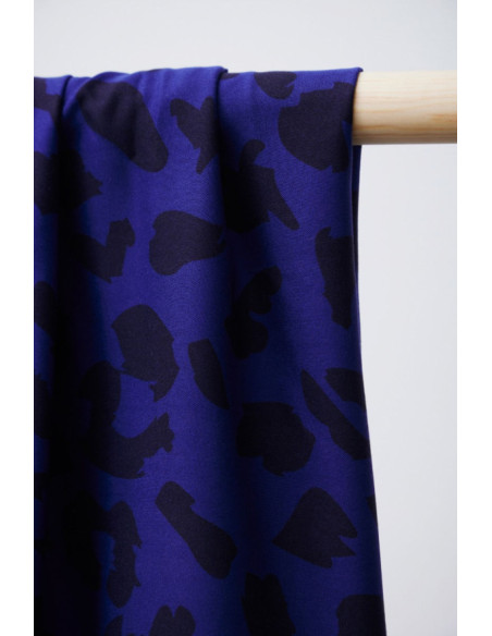 Tessuto twill viscosa - Urban Leo blu cobalto