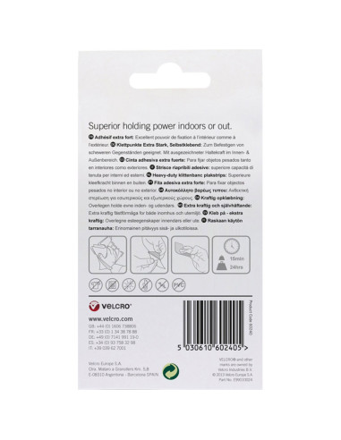 VELCRO® Brand Strisce autoadesive a presa forte 50mm x 100mm x 2 Bianco