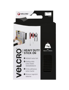 VELCRO® Brand Strisce autoadesive a fissaggio estremo 50mm x 100mm x 2 Nero
