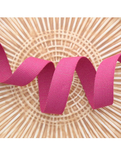 Cinghia in poliestere lurex effetto cotone - Fucsia e oro
