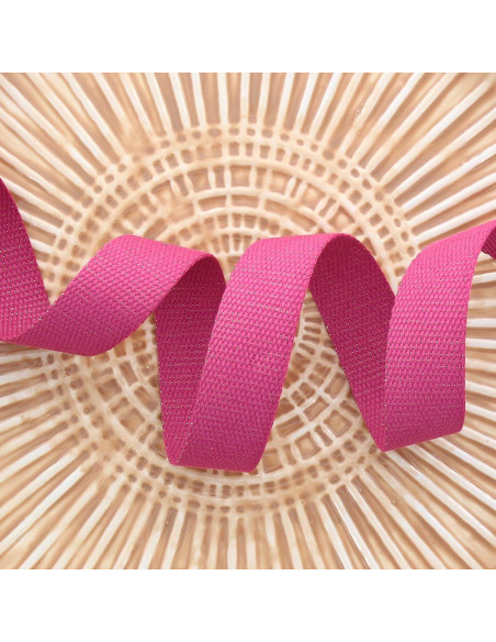 Cinghia in poliestere lurex effetto cotone - Fucsia e oro