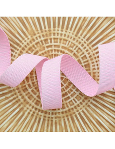Cinghia in poliestere lurex effetto cotone - Rosa pastello e argento