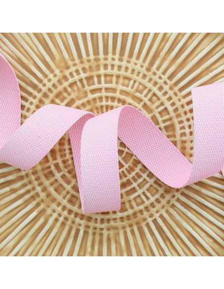 Cinghia in poliestere lurex effetto cotone - Rosa pastello e argento