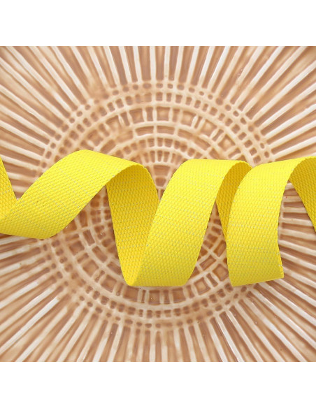 Cinghia in poliestere lurex effetto cotone - Giallo e argento