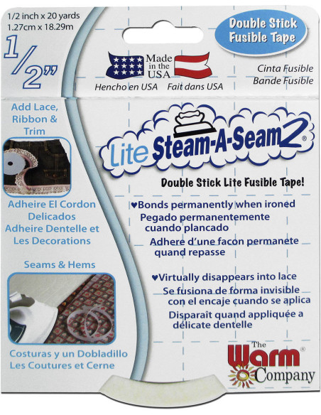 Nastro biadesivo termoadesivo Lite Steam-A-Seam2 - 1,27 cm x 18,29 m