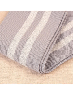 Polsini e bordo vita a coste - Grigio con strisce argentate