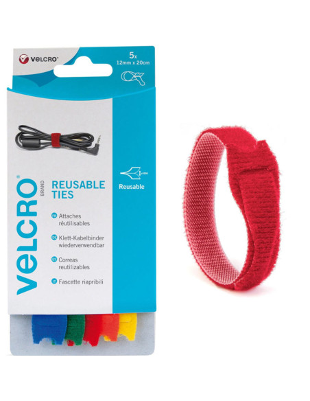 VELCRO® ONE-WRAP® Fascette per cavi 12mm x 20cm x 5 multicolori