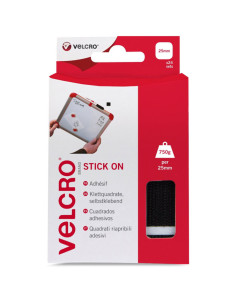 VELCRO® Brand Quadrati adesivi autoadesivi 25mm x 24 nero