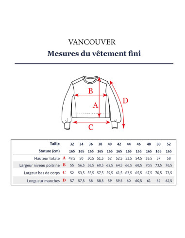 Modello di felpa corta Vancouver - Ikatee