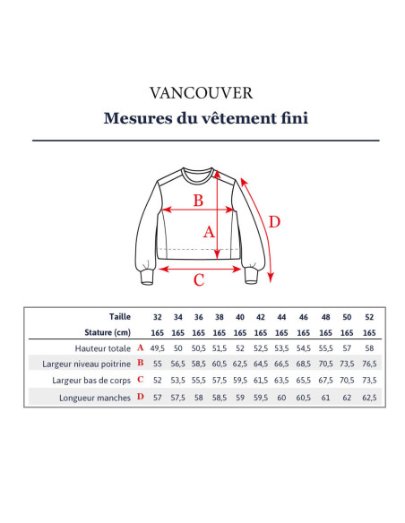 Modello di felpa corta Vancouver - Ikatee