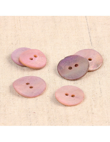 Bottone madreperla glitter - Rosa pastello