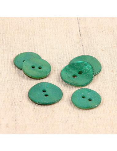 Bottone madreperla glitter - Verde Normandia