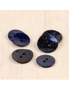 Bottone madreperla glitter - Blu marino
