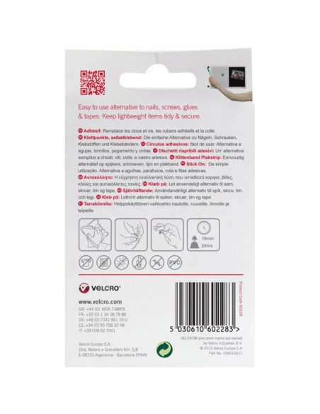 Pastiglie adesive autoadesive VELCRO® Brand 16mm x 16 nere