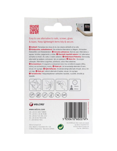Pastiglie adesive autoadesive VELCRO® Brand 16mm x 16 bianche
