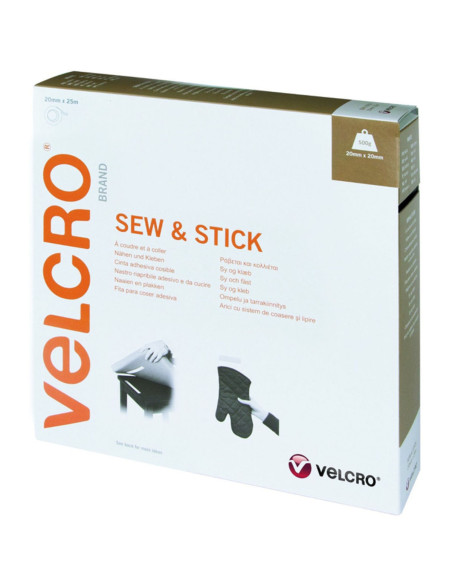 VELCRO® Brand Nastro autoadesivo misto (adesivo e da cucire) 20mm X 25M bianco