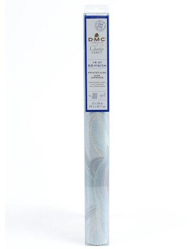 Tela aida 5.5 stampata da ricamare DMC - Agata blu