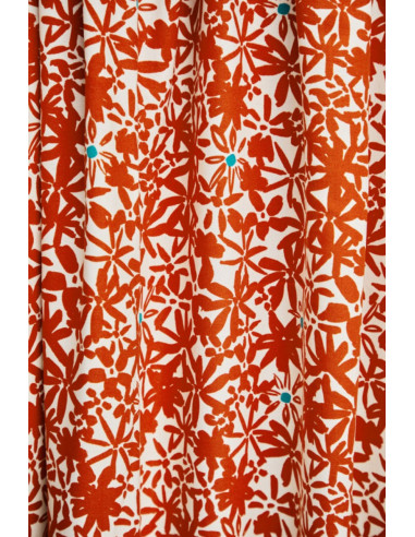 Tessuto crêpe di viscosa Flowery - Arancione