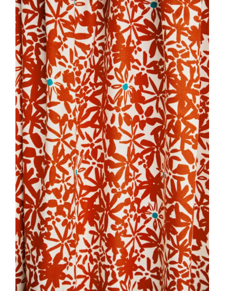 Tessuto crêpe di viscosa Flowery - Arancione