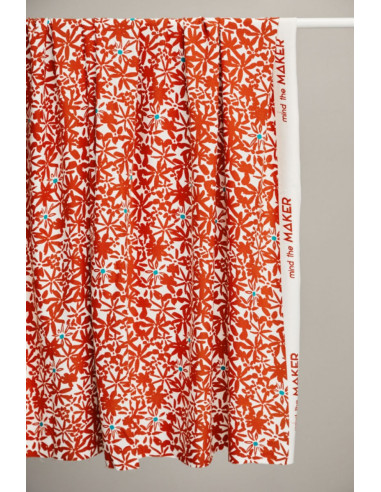 Tessuto crêpe di viscosa Flowery - Arancione