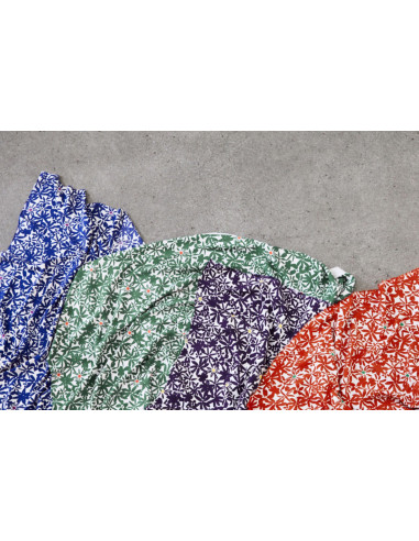 Tessuto crêpe di viscosa Flowery - Blu cobalto