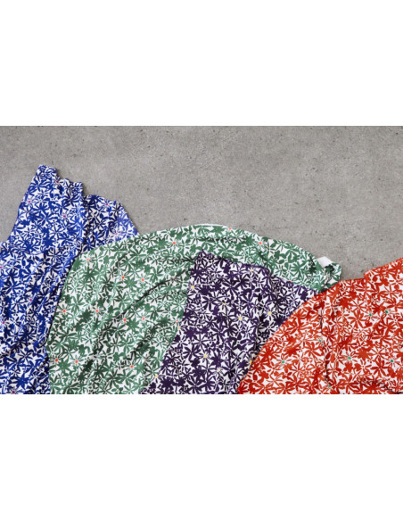 Tessuto crêpe di viscosa Flowery - Blu cobalto
