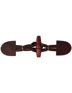 Cappotto duffle in pelle Brandebourg - Marrone scuro