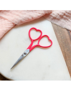 Forbici da ricamo cuore 9 cm - Lise Tailor - Rosa fluorescente
