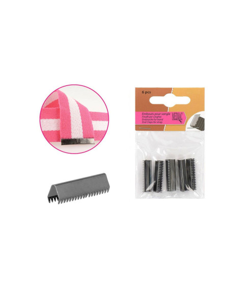 Set di 6 terminali per cinghia - Grigio scuro