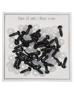 Occhi di sicurezza neri 6 mm - 20 paia