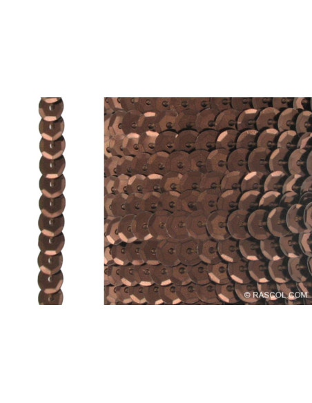 Paillettes 6 mm al metro - Marrone