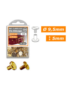 25 set di viti chicago 9,5 mm x 5 mm - Oro 2