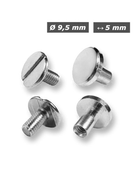 25 set di viti chicago 9,5 mm x 5 mm - Argento