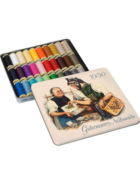 Scatola di 30 fili da cucito in poliestere Nostalgia 1930 Gütermann