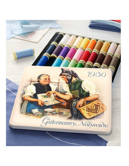 Scatola di 30 fili da cucito in poliestere Nostalgia 1930 Gütermann